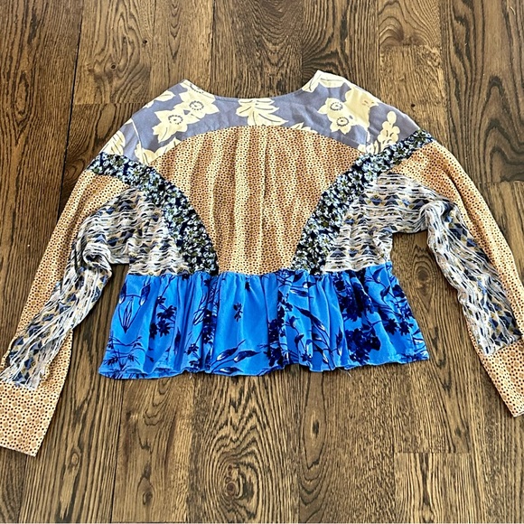 Free People Patchwork Aloha Floral Blouse - Picture 6 of 11